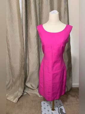 Tuleh Bright Sleeveless Hot Pink vintage linen  Dress